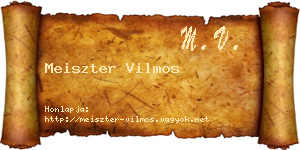 Meiszter Vilmos névjegykártya